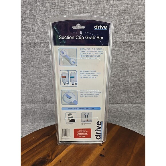 Drive Medical Suction Cup Grab Bar 12” Blue White RTL13095 Shower Safety - Picture 3 of 4